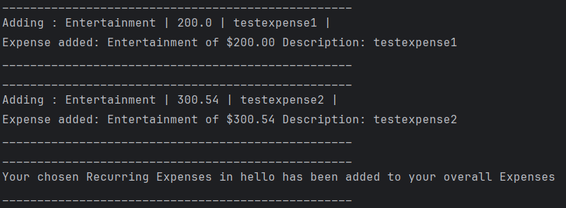 Add Recurring Expenses Command when List is Non-Empty